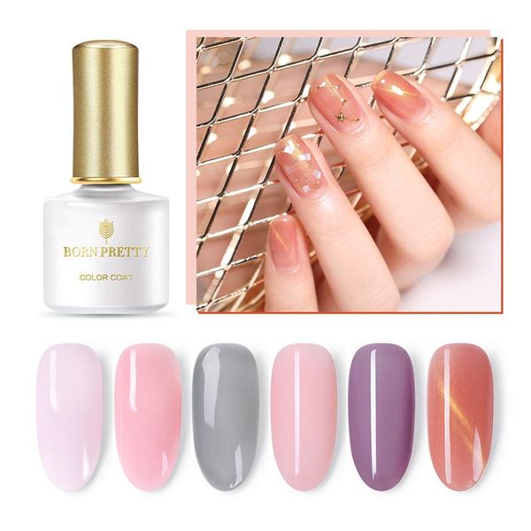 

6ml jelly pink gel polish nail art uv series long lasting semi-transparent soak off varnish, Red;pink