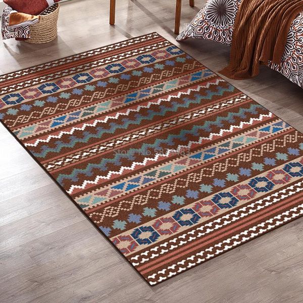 

bohemian striped name ethnic style red blue bedroom living room crystal velvet floor mat carpet carpets