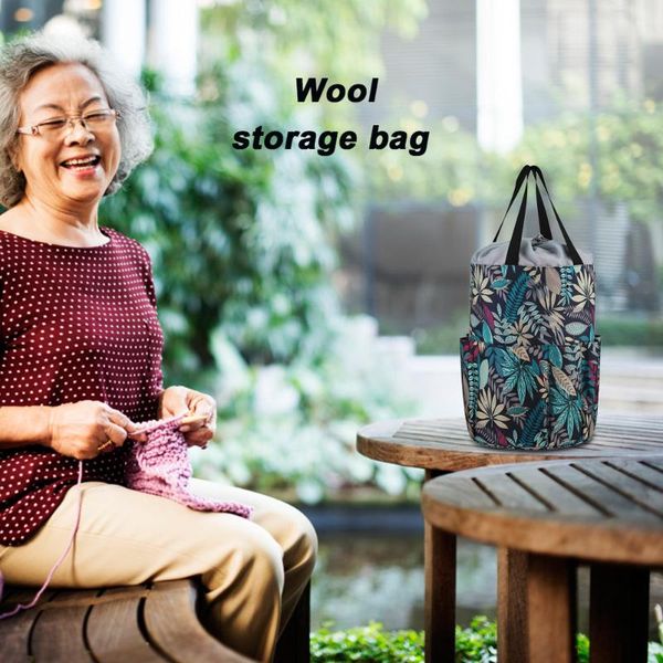 

knitting sewing crochet kit bucket bag portable woolen yarn organizer tote household storage case embroidery tool other arts and crafts