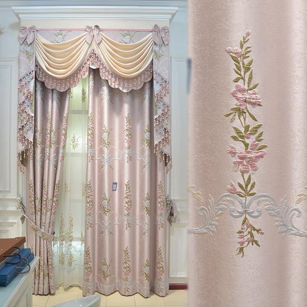 

luxury embossed curtains finished custom for living room pink beige window treatments drapes bedroom #4 curtain