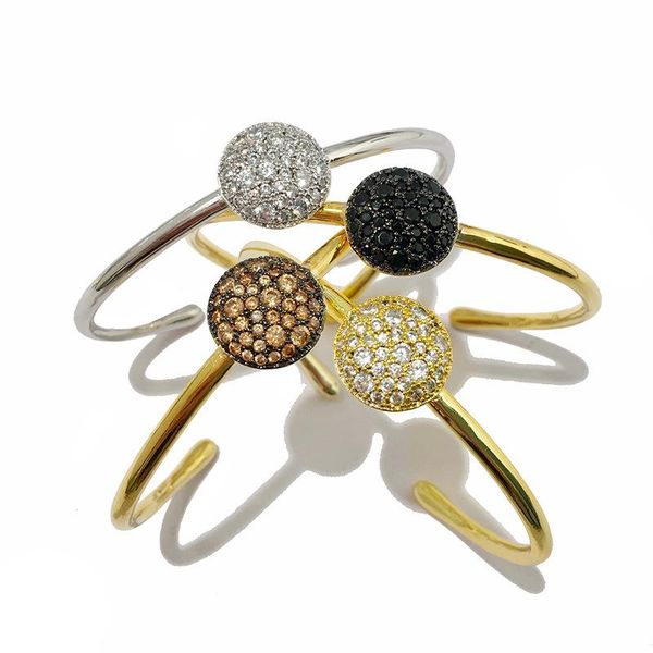 

link, chain luxury women's cute elegant bangles crystal charming accessory rotatable fine wrist jewelry, Black