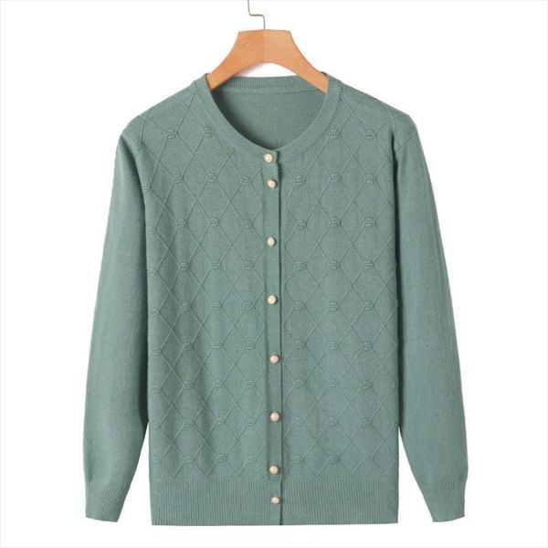 

knitted womens cardigan coat middle women sweaters aged elderly mother autumn casual jacket outwear female w205, White;black