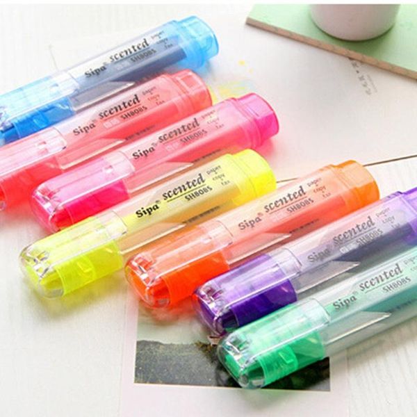 

highlighters art 7 assorted colors highlighter pens tip dry-quickly non-toxic markers for adults kids drop, Black;red