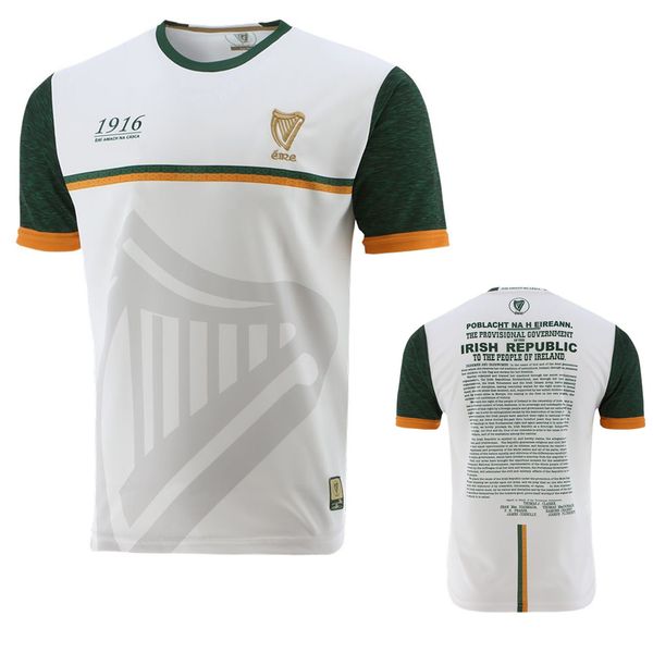 

new 1916 commemoration jersey gaa 2 stripe ireland shirt, White;black