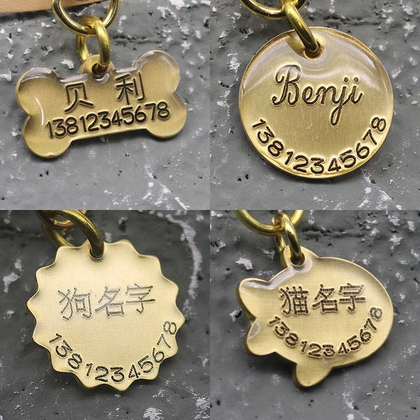 

copper dog id pet lettering cat collar dog tag teddy tag name plate