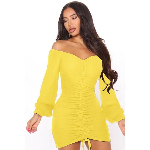 

casual dresses autumn clothing solid long sleeve shirring loose dress party for women nightclub outfits streetwear y2k wholesale, Black;gray