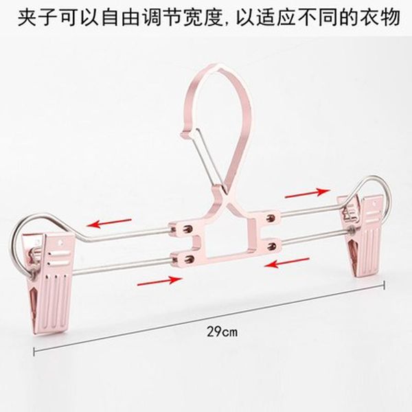 

hangers & racks 5pcs/lot 32.5cm aluminum alloy pants wind-proof clips multifunction metal hanger for trousers skirt socks underwears