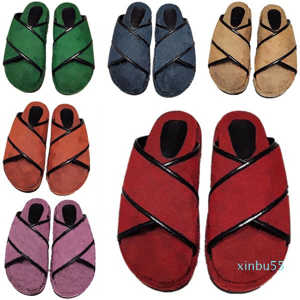 

designer womens slide sandals slippers fashion canvas shoes italian knitted fabric sheepskin platform slipper luxury sandal 5cm heels boots, Black