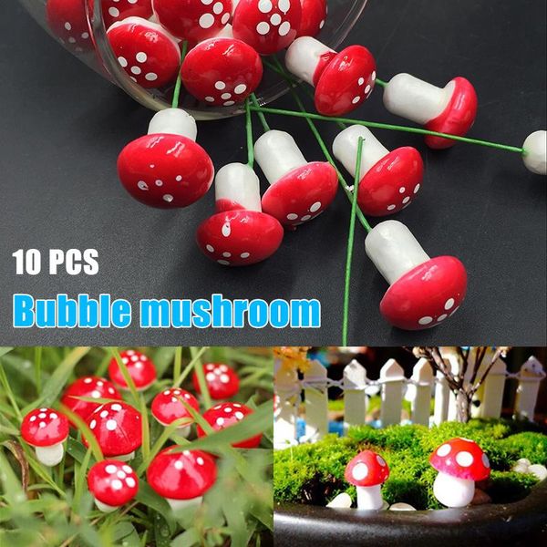 

decorative objects & figurines artificial mini mushroom simulation plant micro landscape potted decoration crafts garden terrarium resin mdj