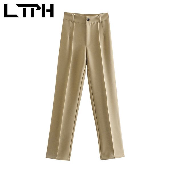 

casual all-match solid color straight women trousers high waist suit pants temperament female pant spring autumn 210427, Black;white