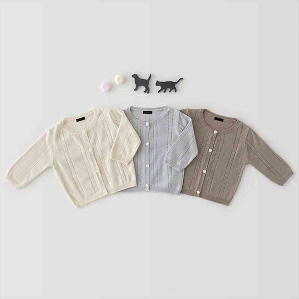 

7561 baby girl clothes sweater spring and summer air conditioning knitted cardigan hollow out mosquito proof girl sweaters, Blue