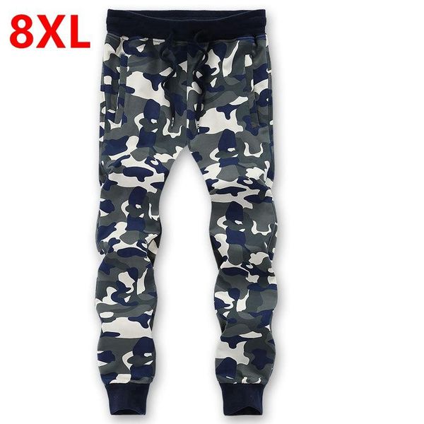

men's pants spring and autumn big size casual 7xl plus loose knit camouflage nosing trendy youth, Black
