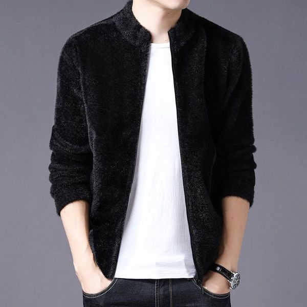 

men's vests autumn and winter cardigan casual sweater knitwear coat thickened zip yxt-xdl-f006, Black;white