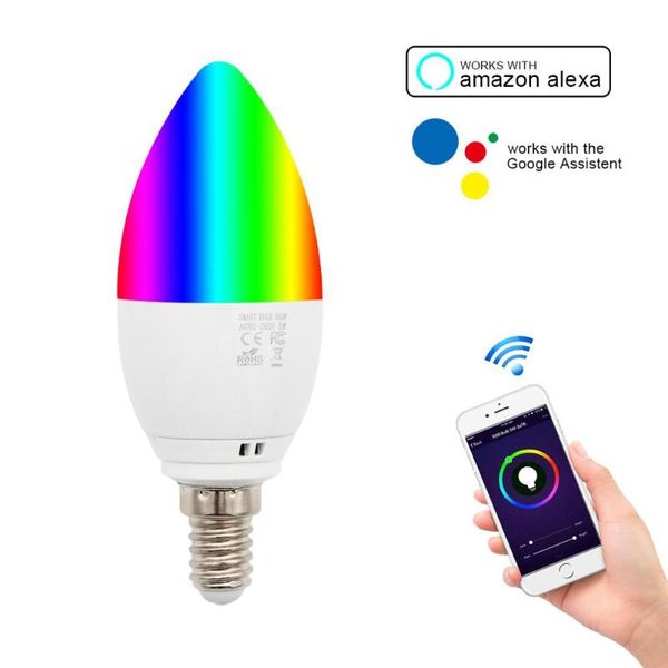 

sell e14 5w smart wifi led bulb rgb light work with voice control cl01 life app bulbs