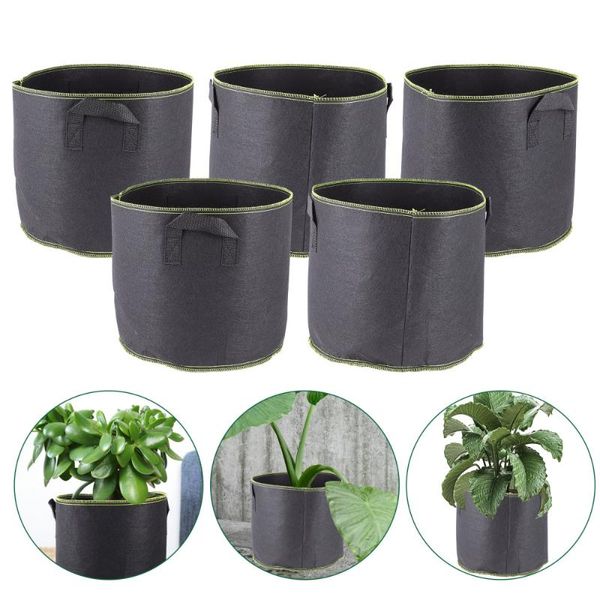 

planters & pots 5pcs planting bags non-woven growing nursery pouch with handles