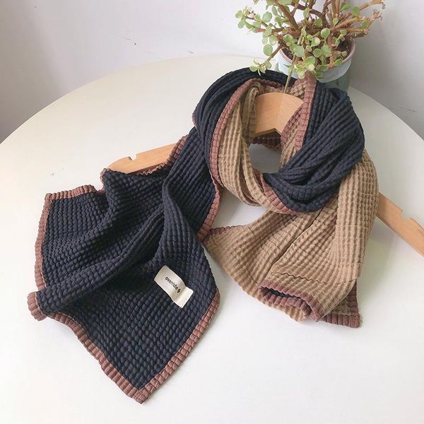 

scarves female plain neckerchief bandana scarf fashion accessories warm double-sided shawl, Blue;gray