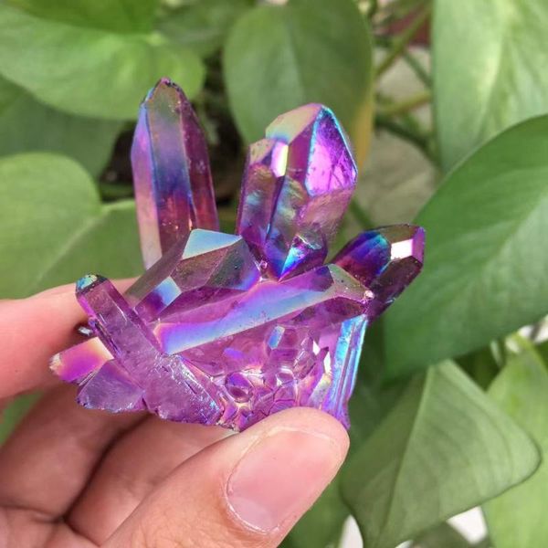 

30-50g rainbow angel aura crazy amethyst clusters natural quartz crystal stone for gifts decorative objects & figurines