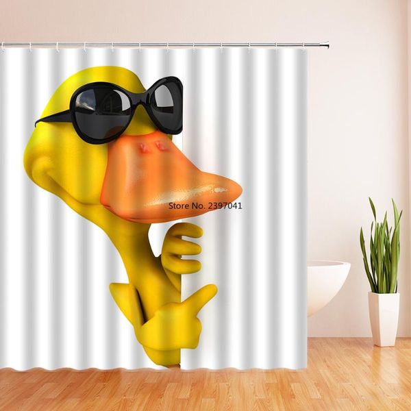 

shower curtains kids cartoon curtain yellow cute rubber duck cat bathroom waterproof polyester cloth set decor 180x200cm