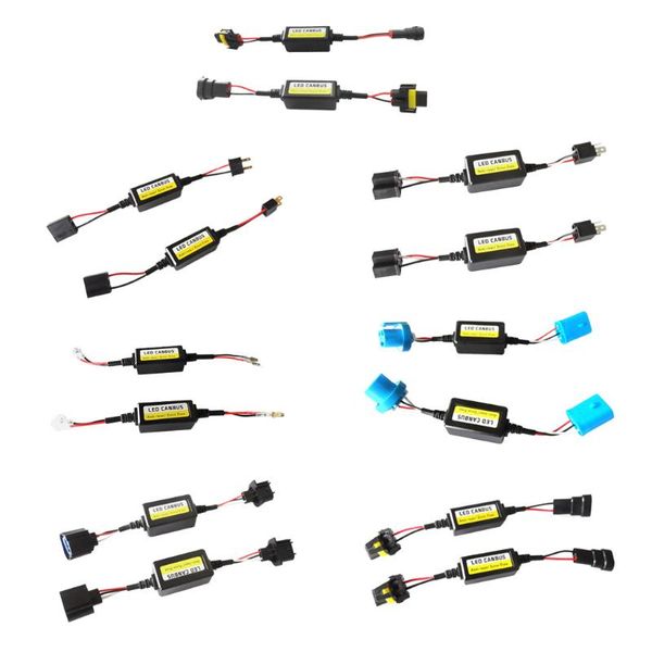 

other lighting system 2x led headlight canbus noerror anti flicker resistor canceller decod car decoder wire harness adapter