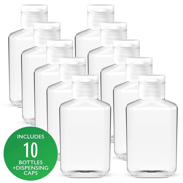

storage bottles & jars 10/100pcs 60ml transparent octagonal clamshell plastic bottle dispening caps reusable empty liquid bottling