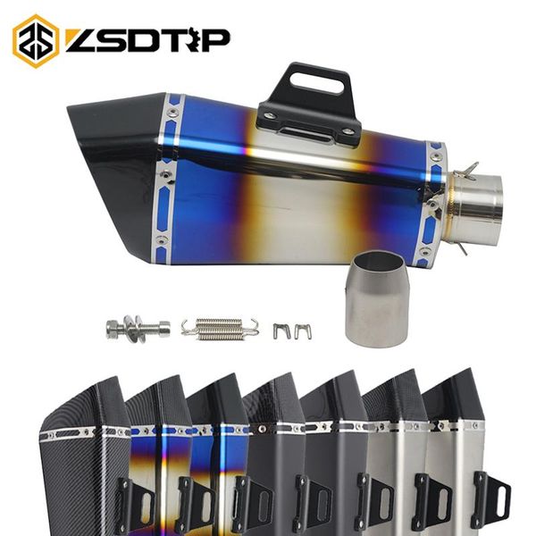 

motorcycle exhaust system zsdtrp modified scooter gy6 stainless steel muffler pipe with db killer for ak yoshimura motorbike
