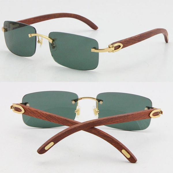 

rimless decor selling wholesale wood fram man sunglasses 8200757 high-end original wooden outdoors driving glasses c decoration gold en atio, White;black