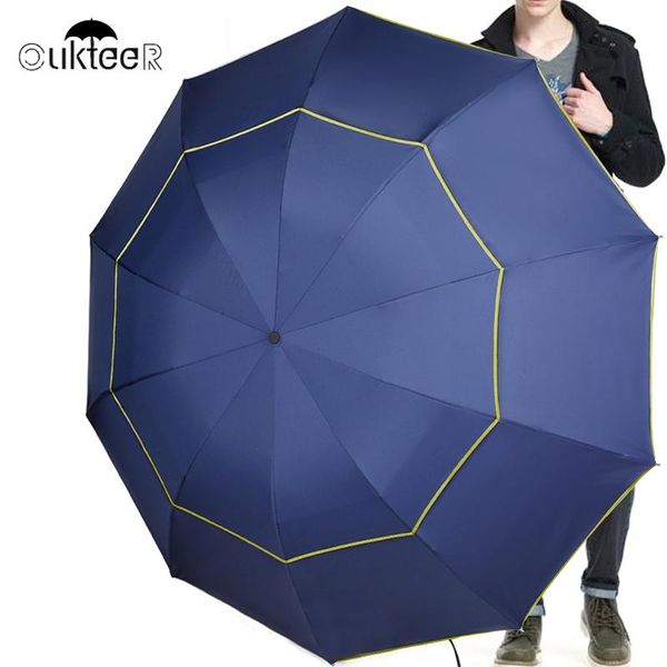 

umbrellas men umbrella strong windproof rain double layer golf non-automatic business women 10k