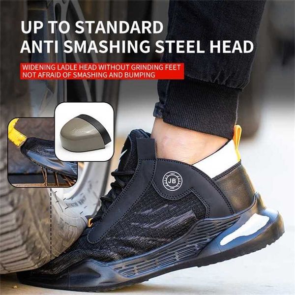 

summer breathable safety insurance shoes men's anti-piercing wear-resistant lightweight non-slip safety shoes protective shoes 211106, Black