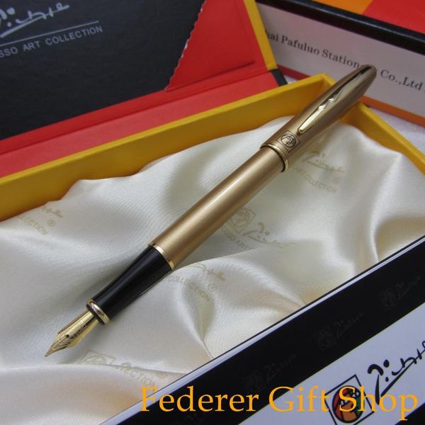 

original box picasso u606 gold fountain pen business gift ultra-fine ink pens