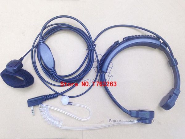 

walkie talkie honghuismart adjustable throat control headphone with finger pk plug for baofeng,tyt,quansheng,wouxun