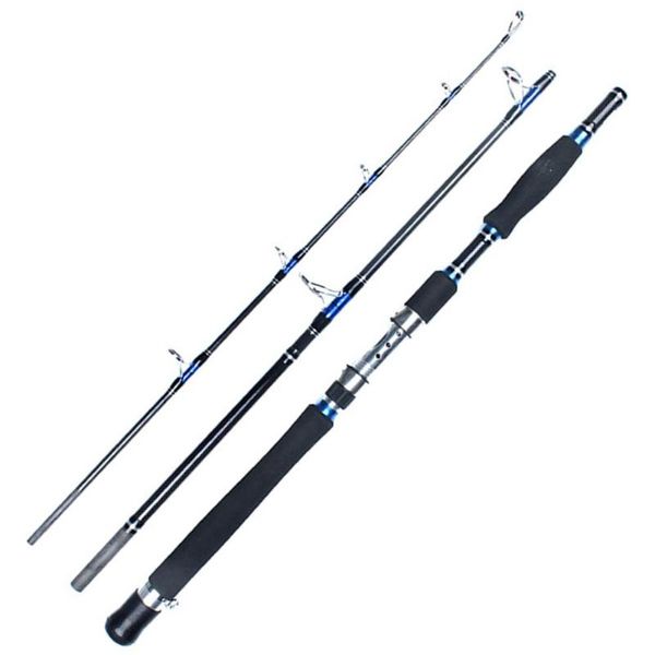 

1.8m 2.1m portable 3 section carbon fishing rod pole fish tackle tool for sea & river boat rods