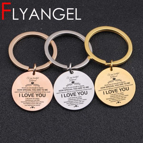 

keychains design engraved to my beautiful girlfriend words are not enough express how special you me key chains keys holder, Silver