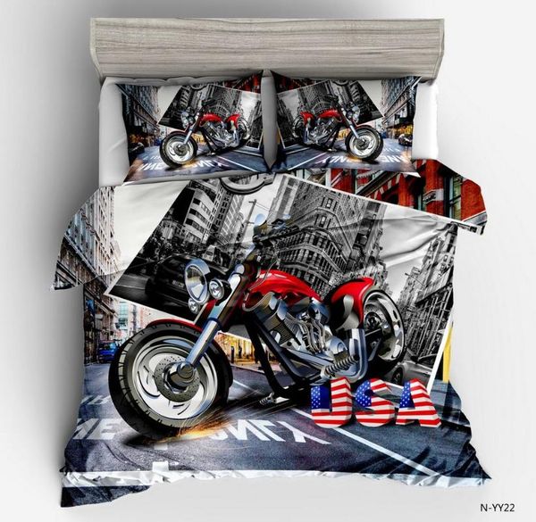 

bedding sets 3d motorcycle fashion boy car duvet cover twin full  king size quilts pillowcase bedclothes