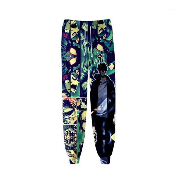 

men's pants solo leveling 3d fashion jogger pant women men trousers harajuku long sweatpants korean anime plus size, Black