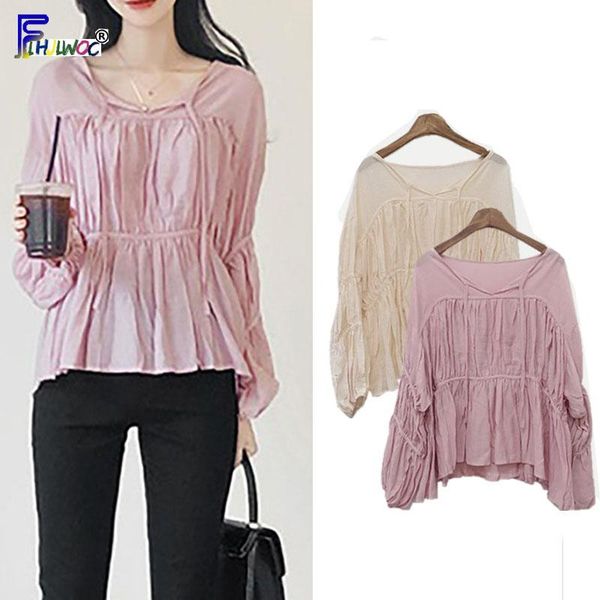 

vintage cute women long sleeve casual loose blouse shirts bow tie pelum pink preppy style plus size women's blouses &, White