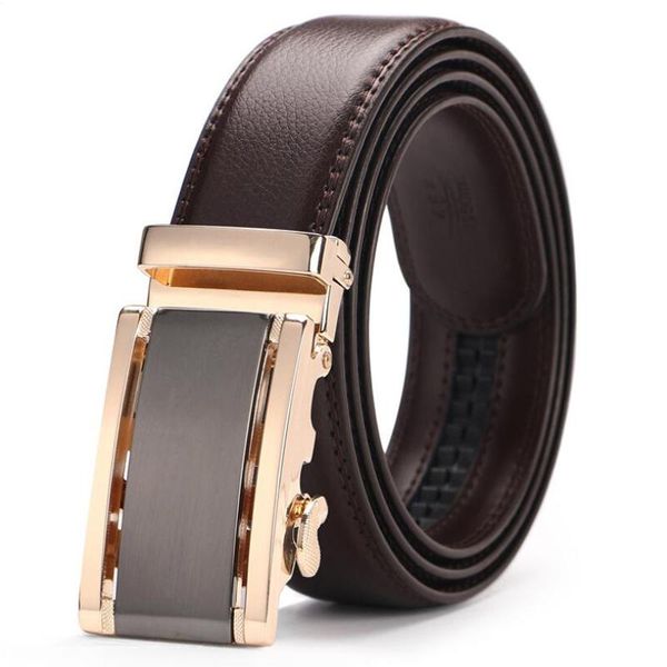 

belts kemeiqi men's two-layer leather belt with automatic buckle casual all-match fashion luxury formal, Black;brown