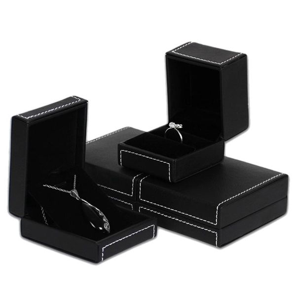 

jewelry pouches, bags faux leather ring pendant box jewellery gift packaging case bracelet bangle boxes with stitching, Pink;blue