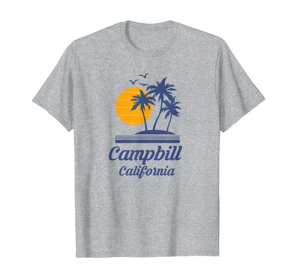

campbell california beach city tourist souvenir vacation t-shirt, White;black