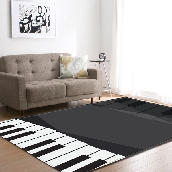 

carpets nordic style living room home decoration white & black piano keyboard notes soft flannel bed floor mats carpet rugs