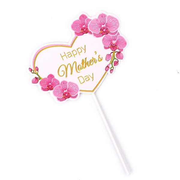 

other festive & party supplies happy mother`s day cake er pink heart flower rose ers decoration for gift cupcake dessert