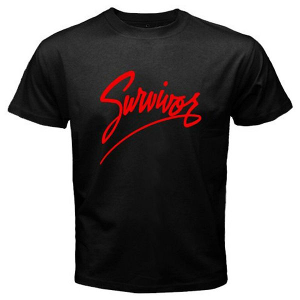 

survivor logo men's black t-shirt size s to 3xl, White;black
