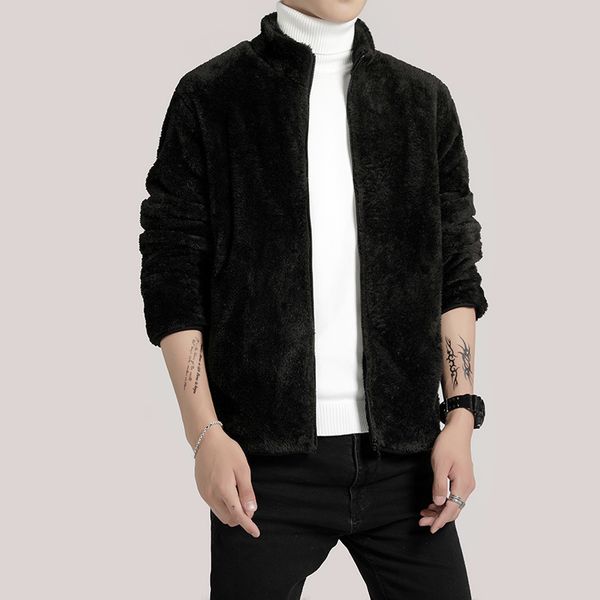 

fashion jacket men's cardigan warm winter wear, Black;brown