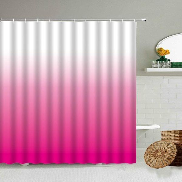 

gradient color shower curtain pure simple home furnishing bathroom decoration waterproof polyester cloth curtains washable