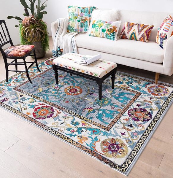 

carpets european style flowers jacquard carpet area rug for bedroom livingroom kitchen baths mat door anti-slip home decoration
