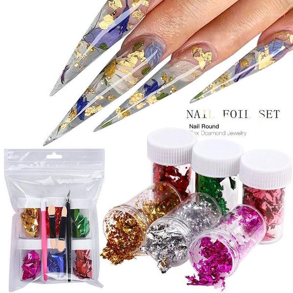 

mtssii colorful irregular aluminum foil paper set nail art sticker 3d glitter diy manicure uv gel polish decoration1, Silver;gold