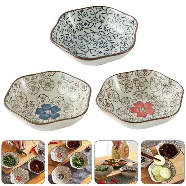 

dishes & plates 1 set 3pcs japanese style sauce dipping ceramic (assorted color)