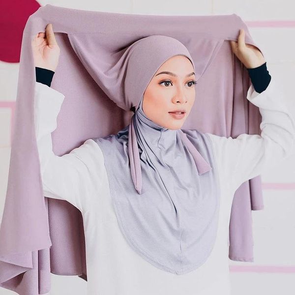 

ethnic clothing women pin instant chiffon hijab wrap muslim islamic hijabs scarf headscarf use rope style, Red