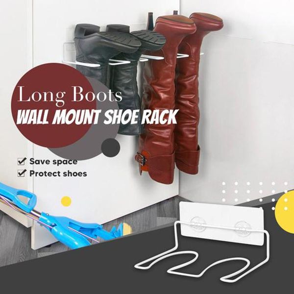 

hooks & rails long boots wall mount shoe rack support wall-mounted dust-proof storage