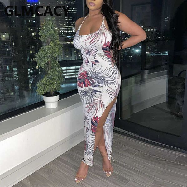 

women spaghetti strap printed slit maxi dress 210702, Black;gray