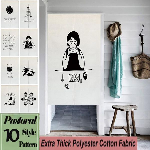 

curtain & drapes japanese hanging door cartoon hand painted partition kitchen restaurant home entrance fengshui noren doorway curtains